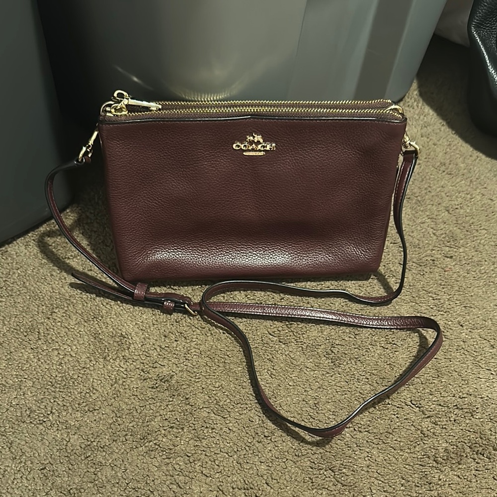 Coach Purple Crossbody Bag with Gold Hardware